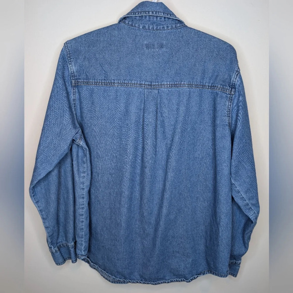 Vintage MESA Floral Embroidered Denim Button  Down Woman Large - Picture 2 of 9